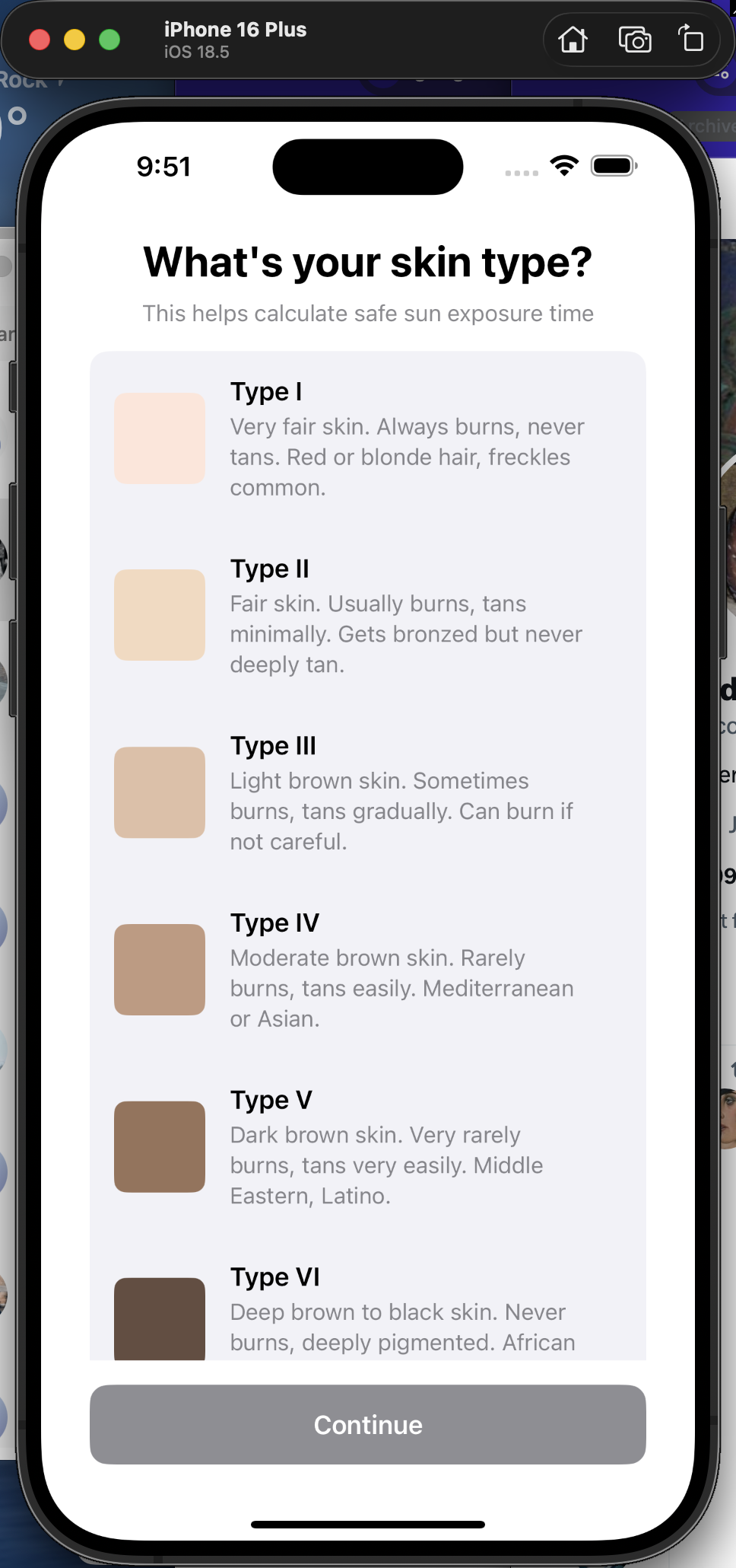 dminder skin type selection during onboarding
